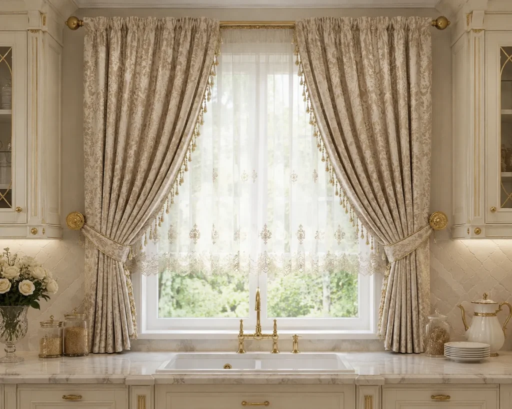 پرده آشپزخانه شیک (کلاسیک و لاکچری)