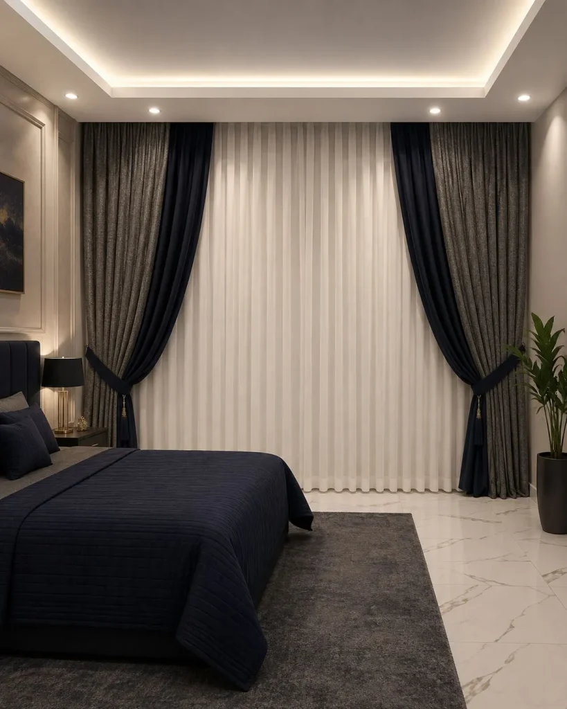 پرده اتاق خواب حریر شاین