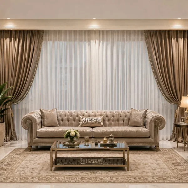 پرده پذیرایی حریر مات ترک