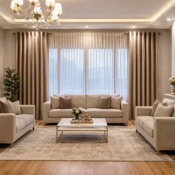 پرده پذیرایی حریر شاین