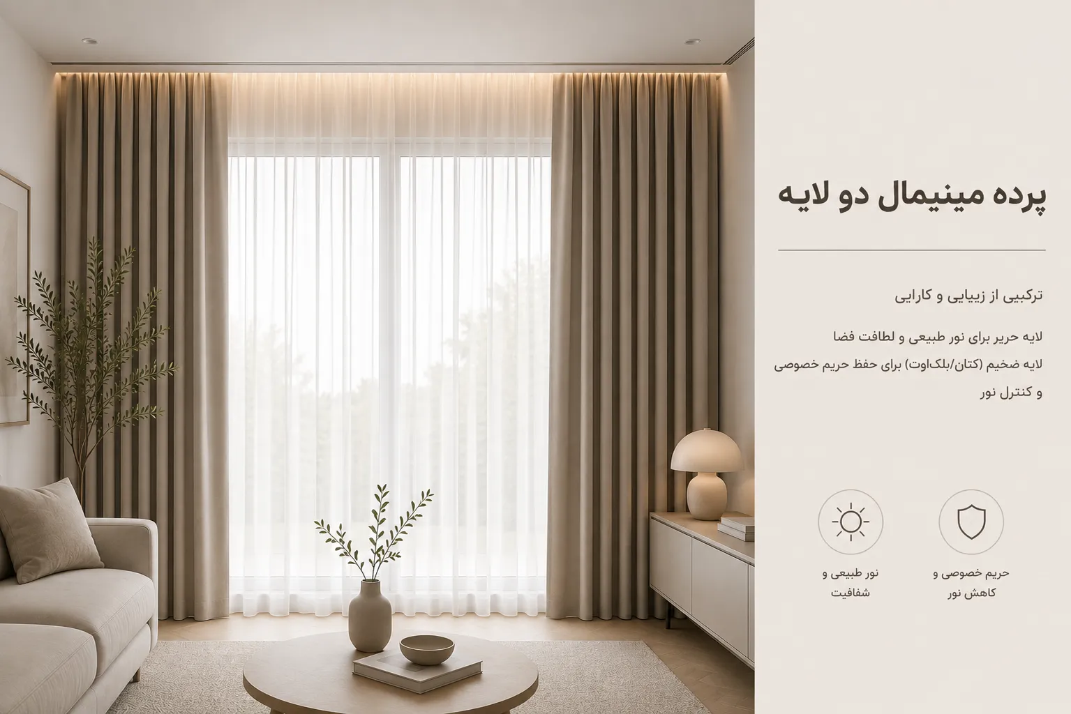 پرده مینیمال دو لایه